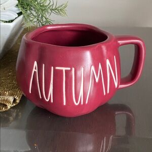 New🌈 Rae Dunn Large Ceramic Mug AUTUMN pumpkin shape fall